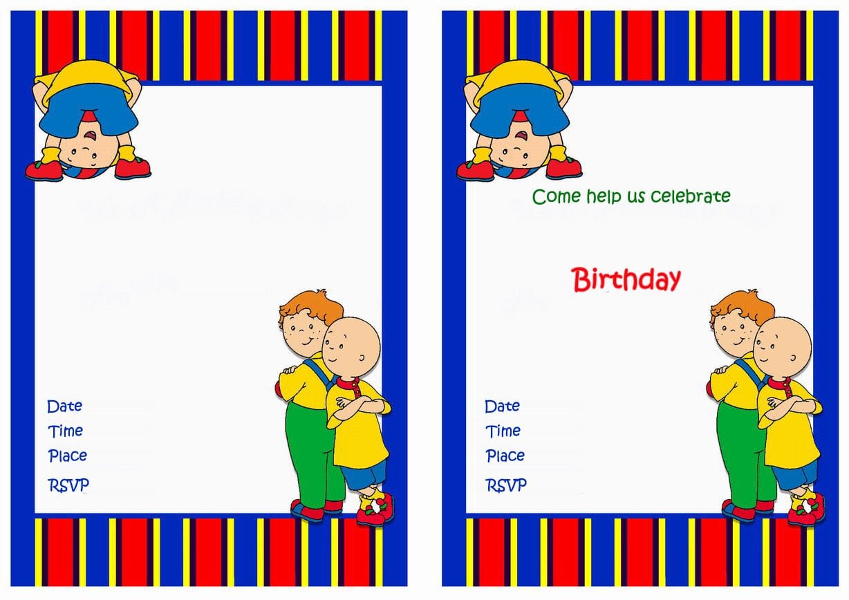 Caillou Party Invitations