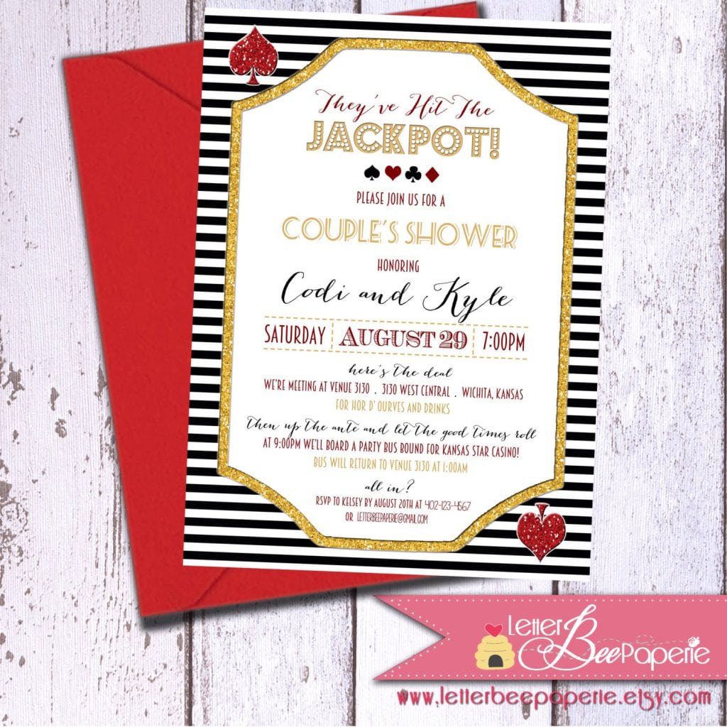 Casino Royale Theme Party Invitations New Theme Couples Shower