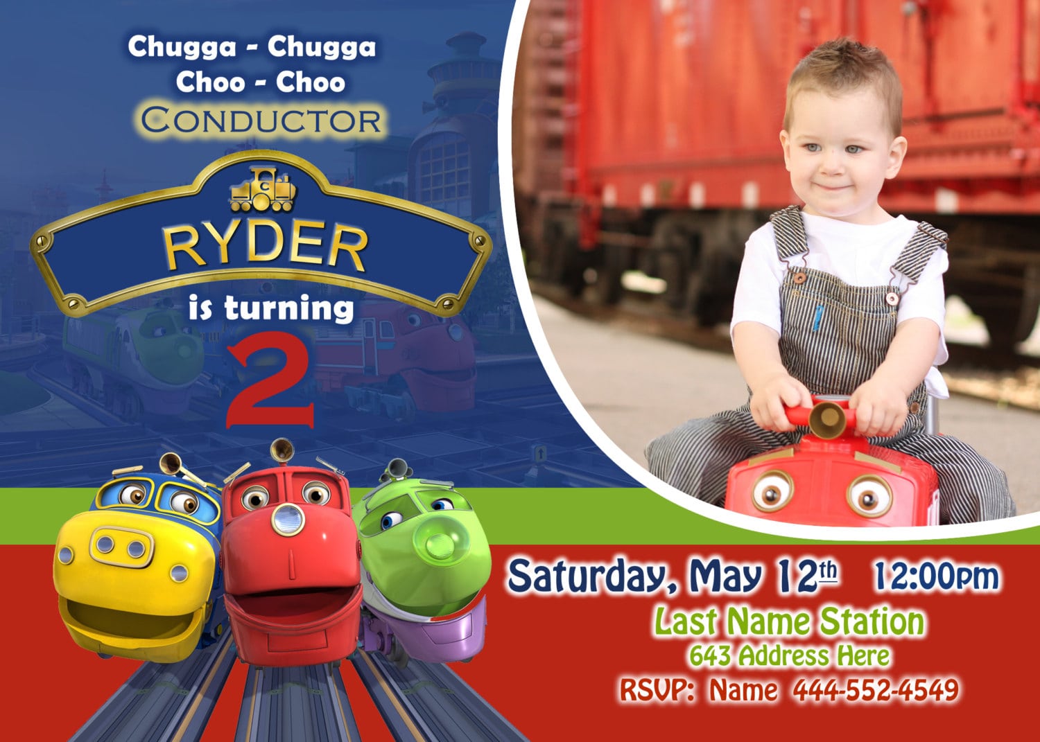 Chuggington Invite, Chuggington Invitation, Chuggington Birthday