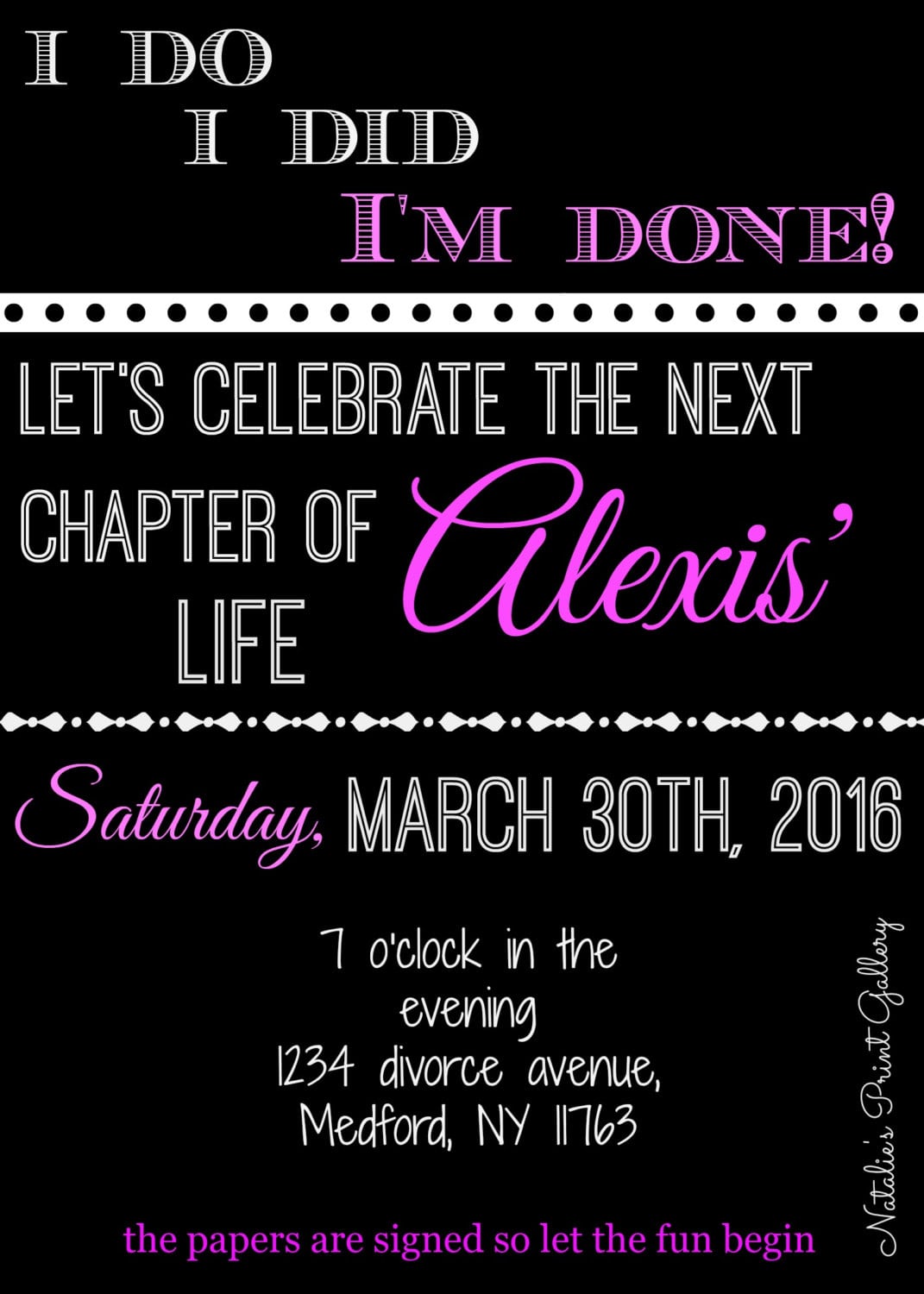 Divorce Party Invitations