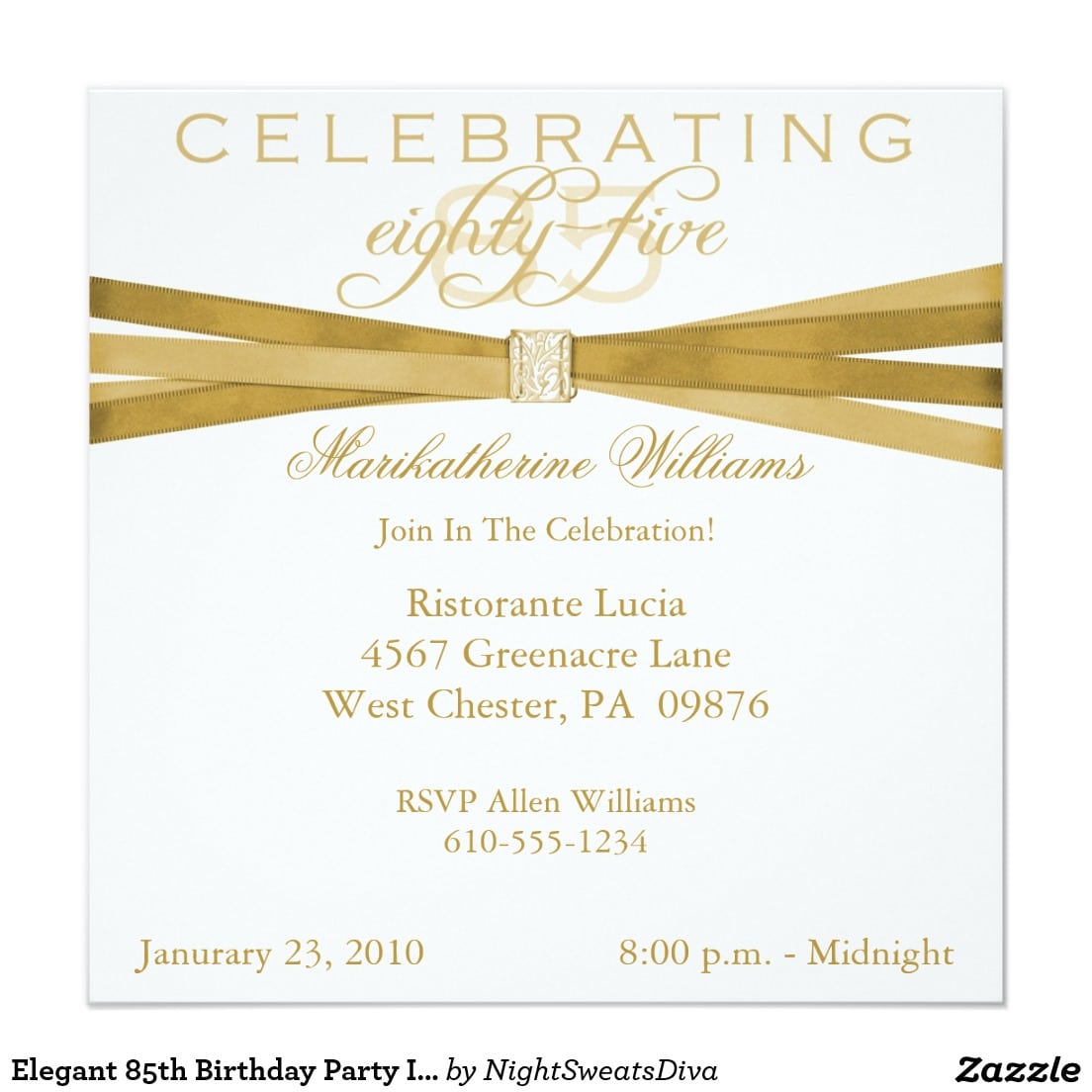 Elegant 85th Birthday Party Invitations