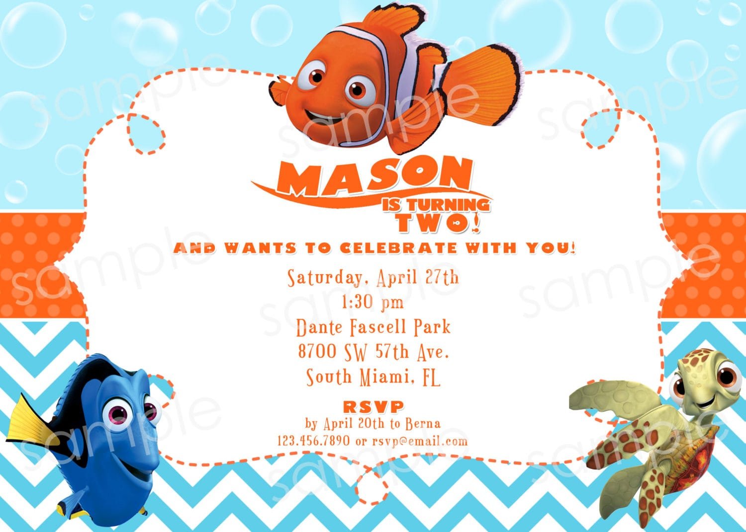 Finding Nemo Birthday Invitations