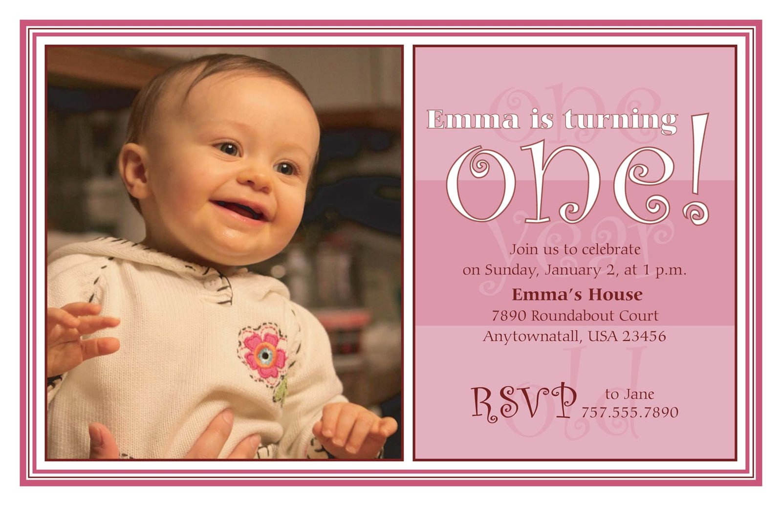 First Birthday Party Invitations Girl