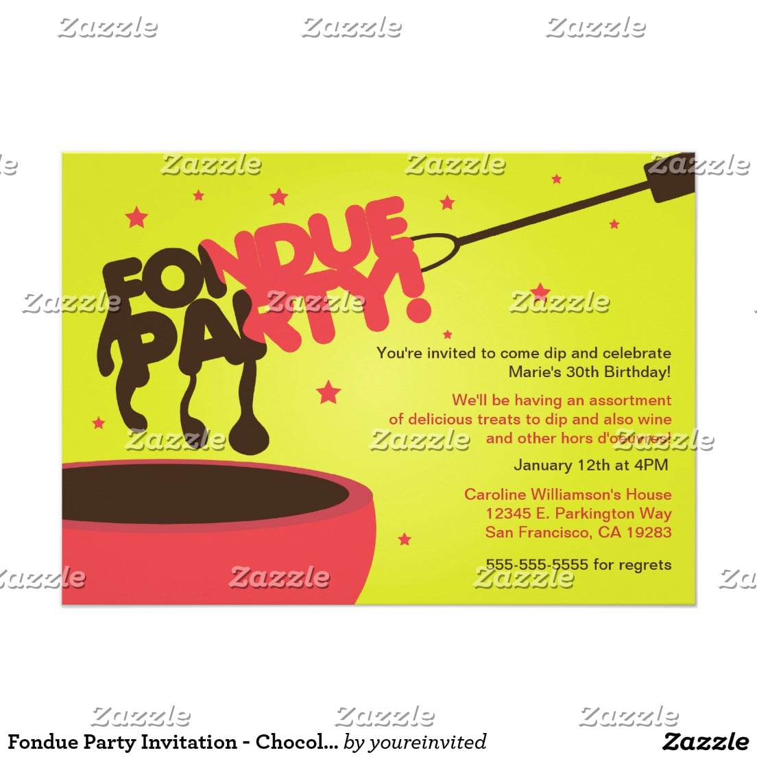 Fondue Party Invitation