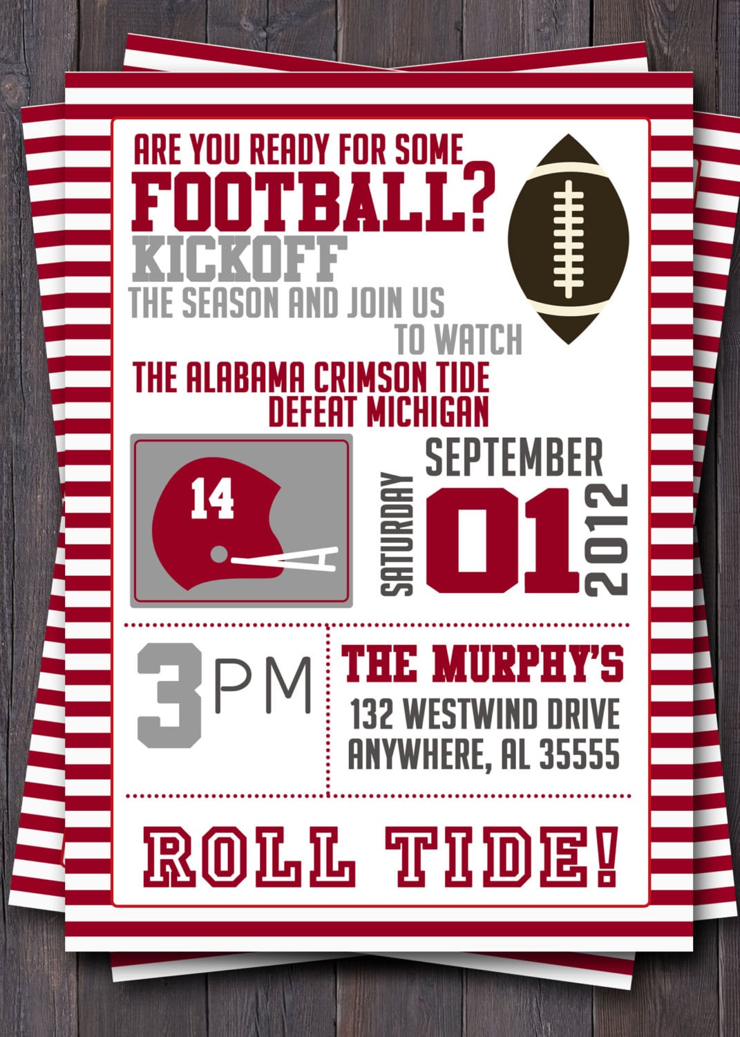 Football Or Tailgate Party Invitation Or Invite  $12 00, Via Etsy