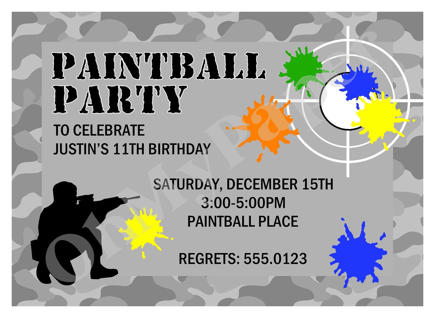 Free Paintball Party Invitation Template