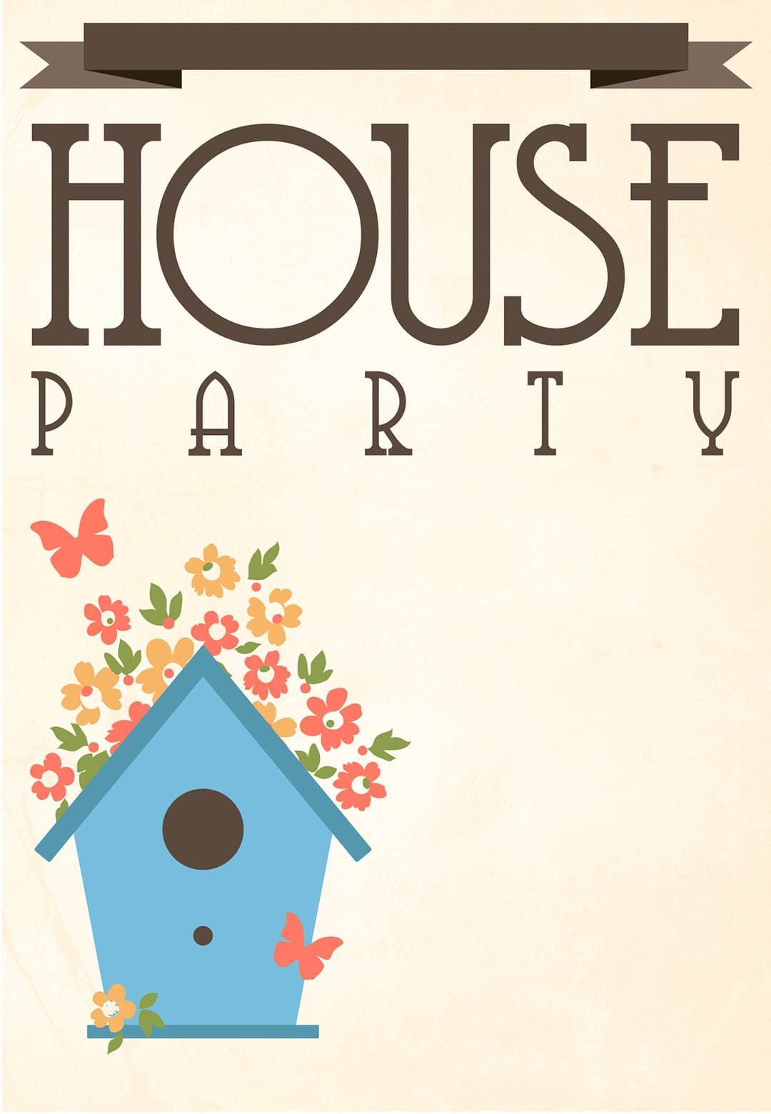 Free Printable House Party Invitation