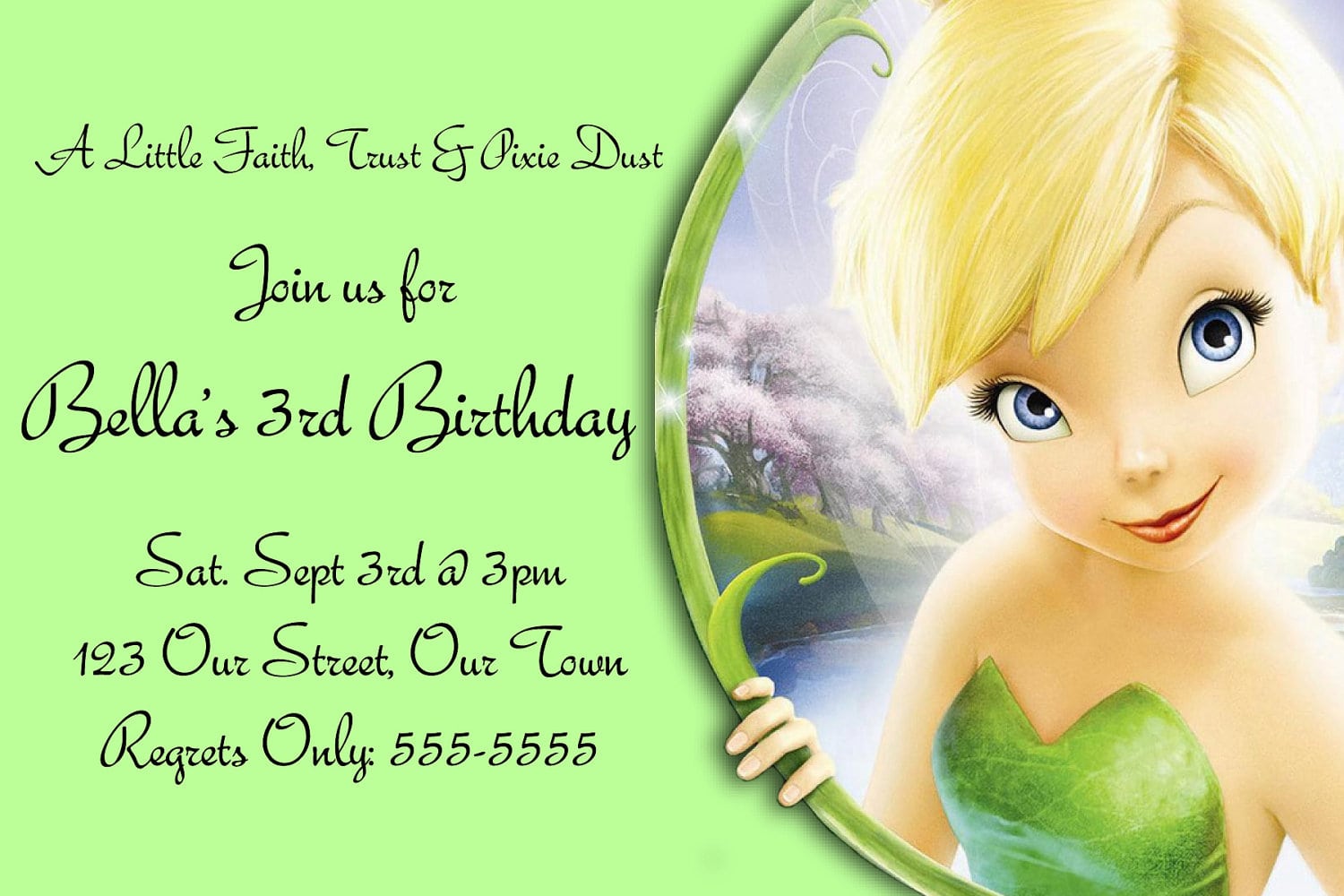 Free Printable Tinkerbell Birthday Party Invitations