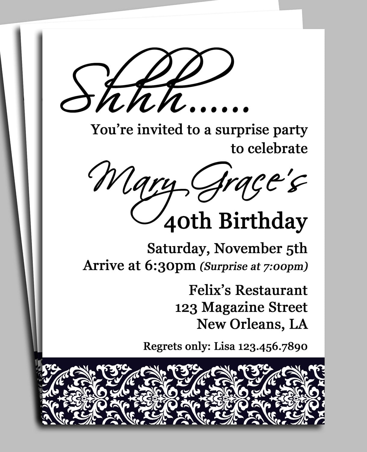 Free Surprise 50th Birthday Party Invitations Templates