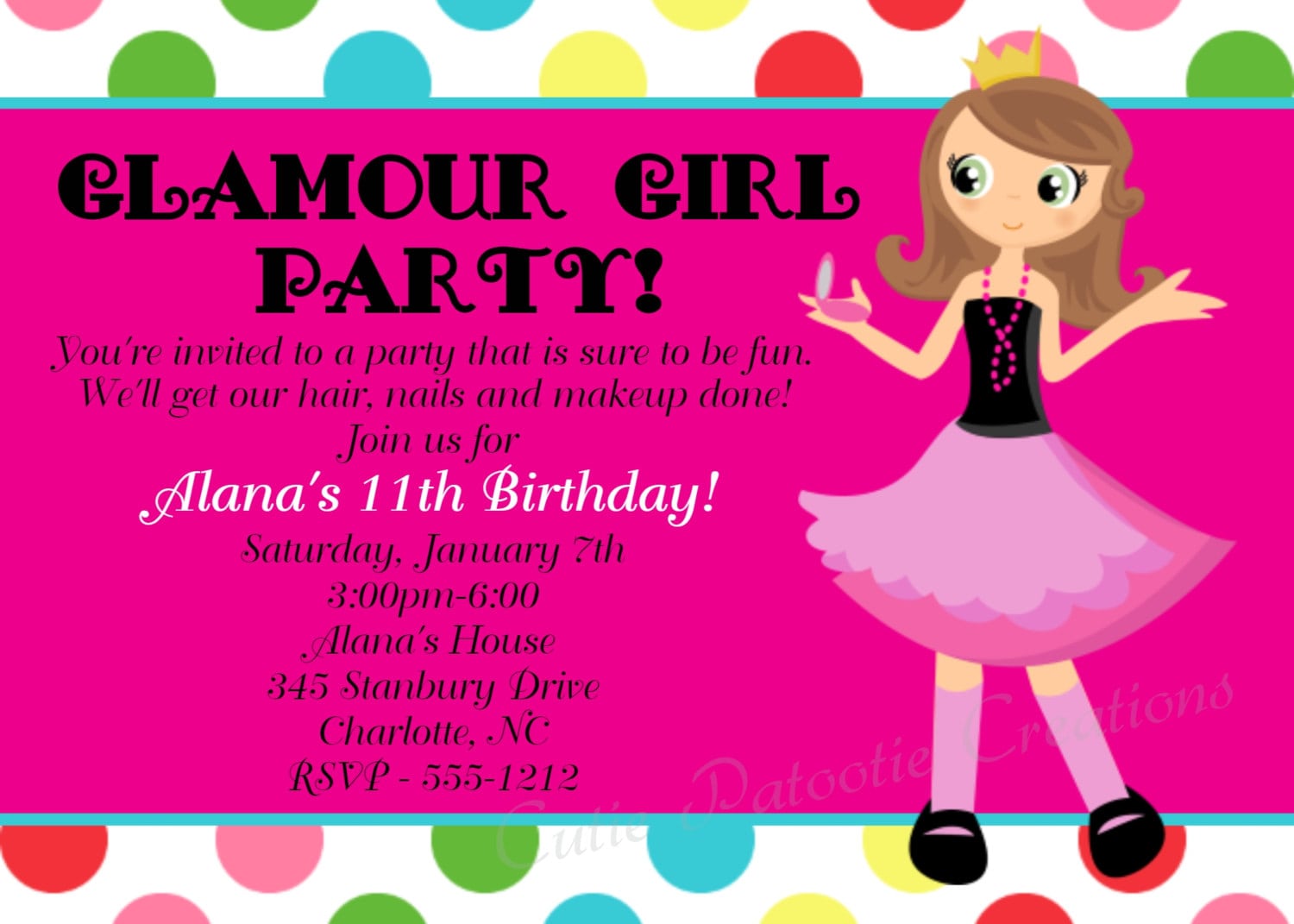 Girls Birthday Party Invitations