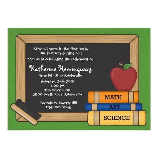 Good Teacher Retirement Party Invitation Ideas Inside Luxurious