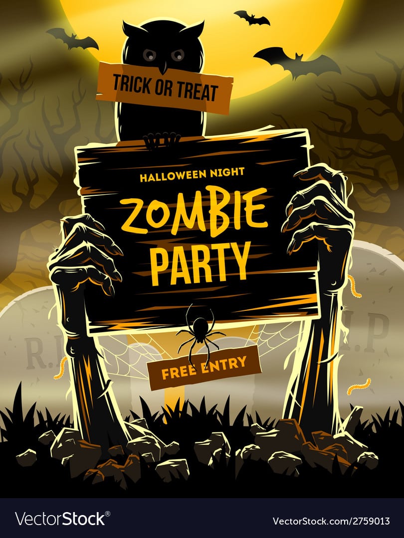 Halloween Invitation To Zombie Party Royalty Free Vector