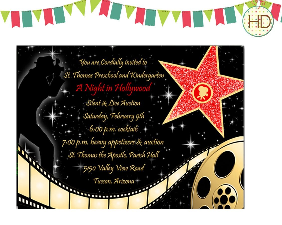 Hollywood Party Invitations Hollywood Party Invitations For