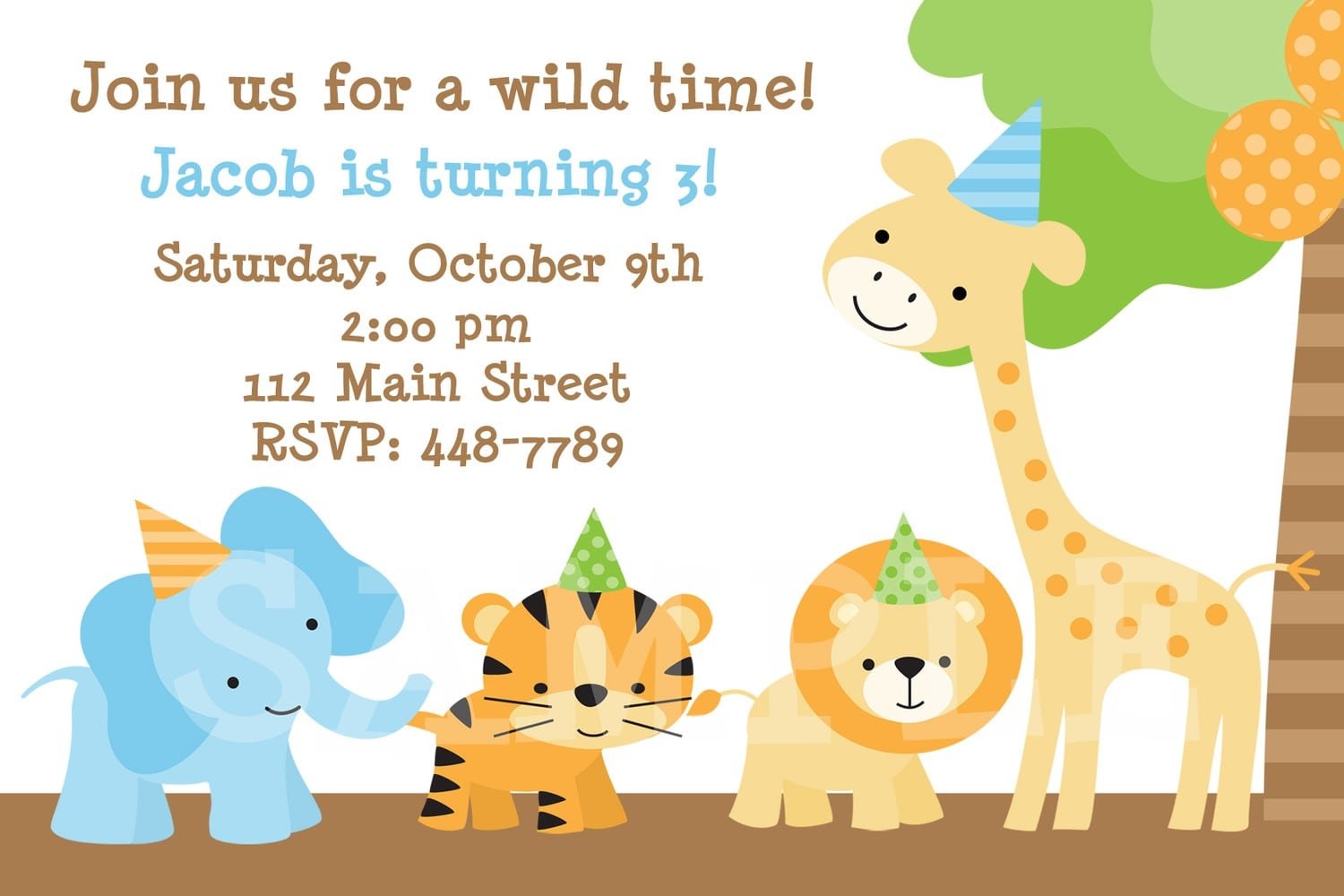 Jungle Party Invitation Modest