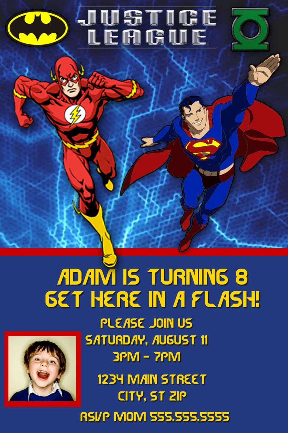 Justice League Birthday Invitation By Charmingangel On Etsy