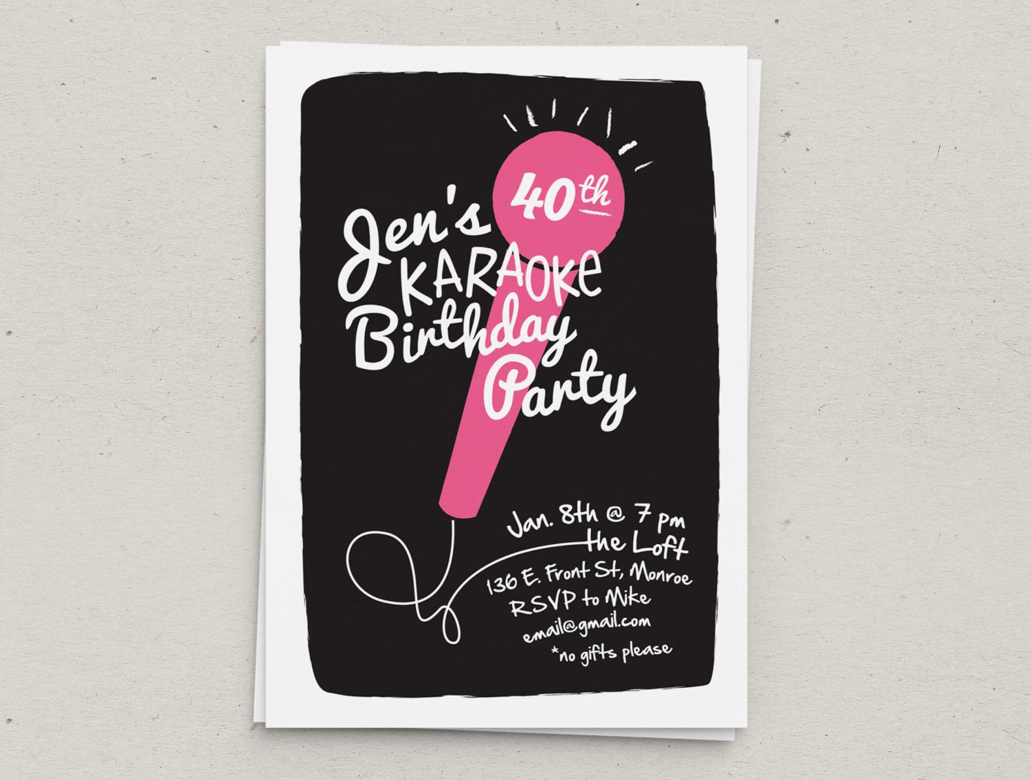 Karaoke Party Invitation By Twopoochpaperie On Etsy