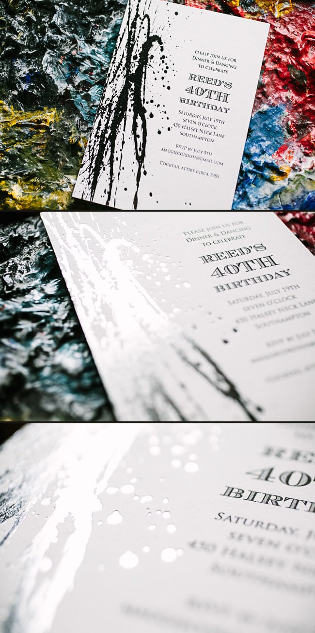 Letterpress Birthday Party Invitations