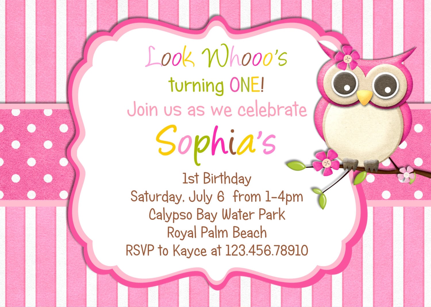 Little Owl Birthday Invitation