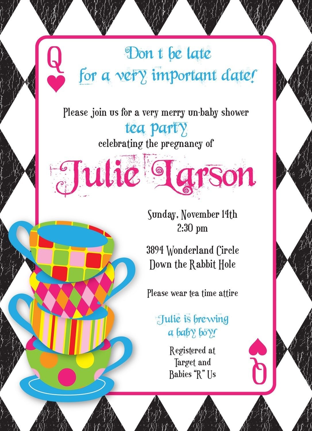 Mad Hatters Tea Party Invitation Templates