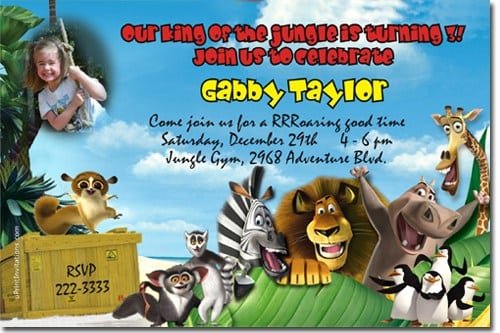 Madagascar 2 Party Invitations