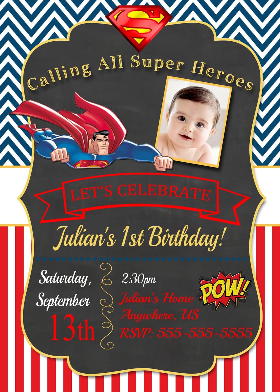 Magnificent Superman Party Invitations Photos