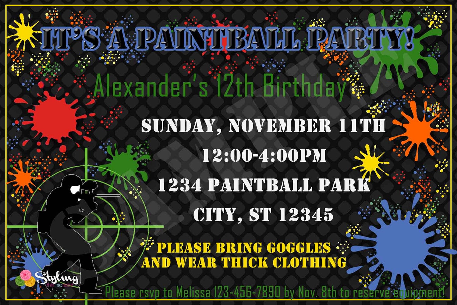 Paintball Party Invitation