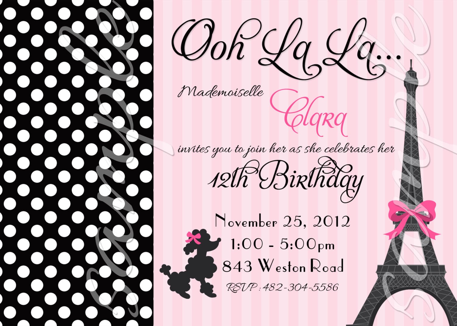 Paris Party Invitation You Print Photo Or No Photo