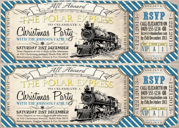 Polar Express Party Invitations