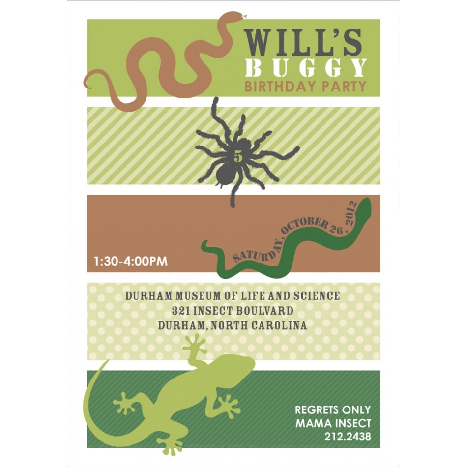 Printable Bug Invitations