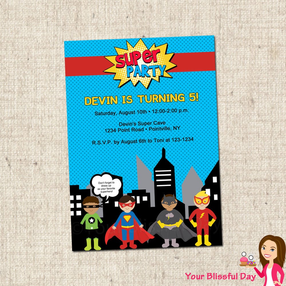 Printable+superhero+party+invitations+by+yourblissfulday+on+etsy