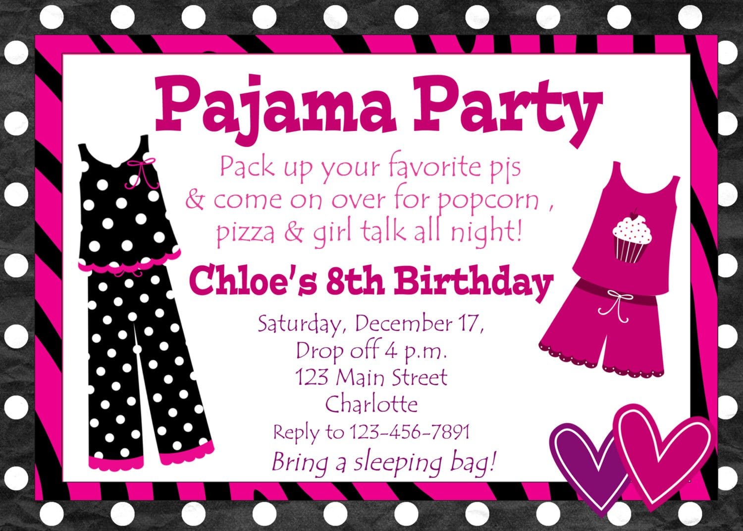 Pyjama Party Invitation Templates