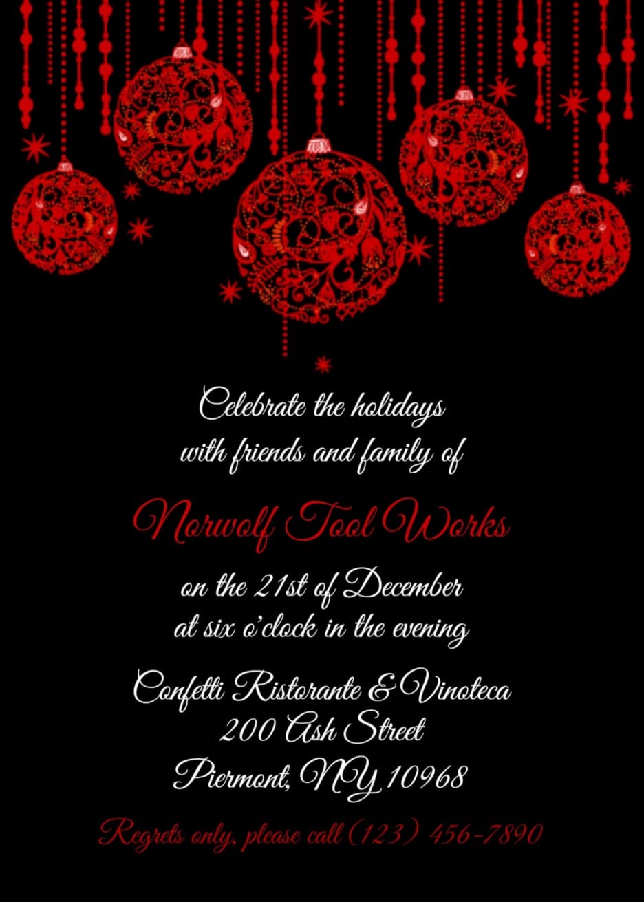 Red And Black Office Christmas Party Invitation Templates