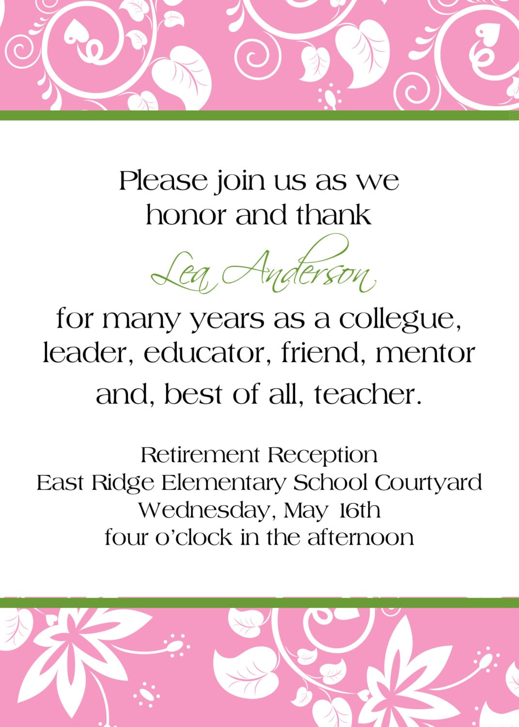 Retirement Farewell Invitations
