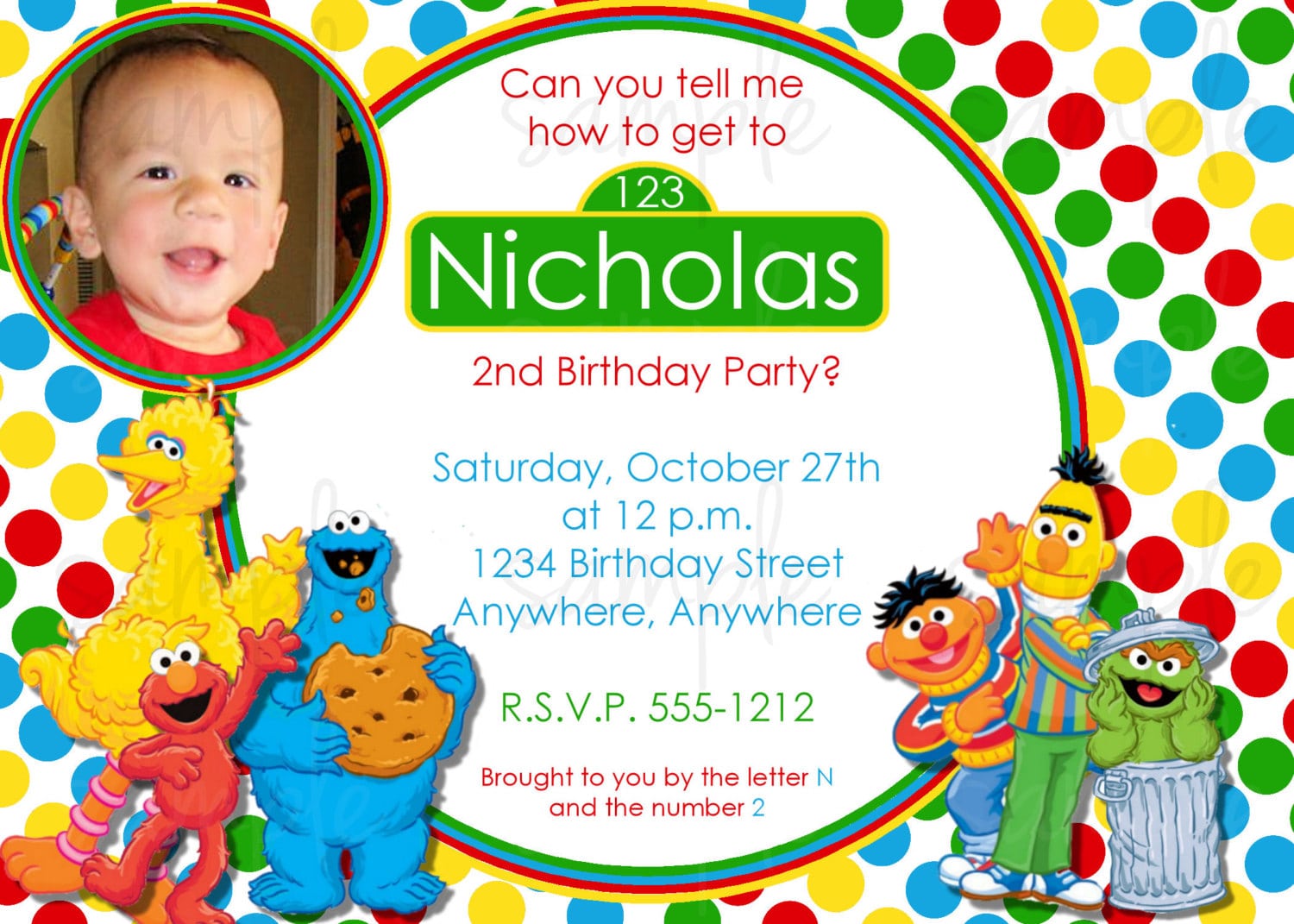 Sesame Street Birthday Invitations