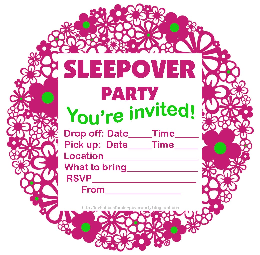 Sleepover Party Invitations Sleepover Party Invitations For Simple