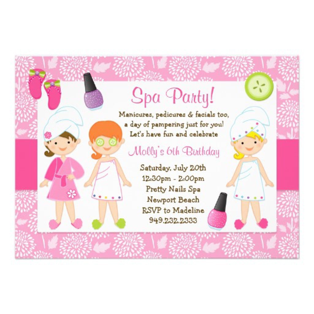 Sleepover Spa Party Invitations Templates Free 4