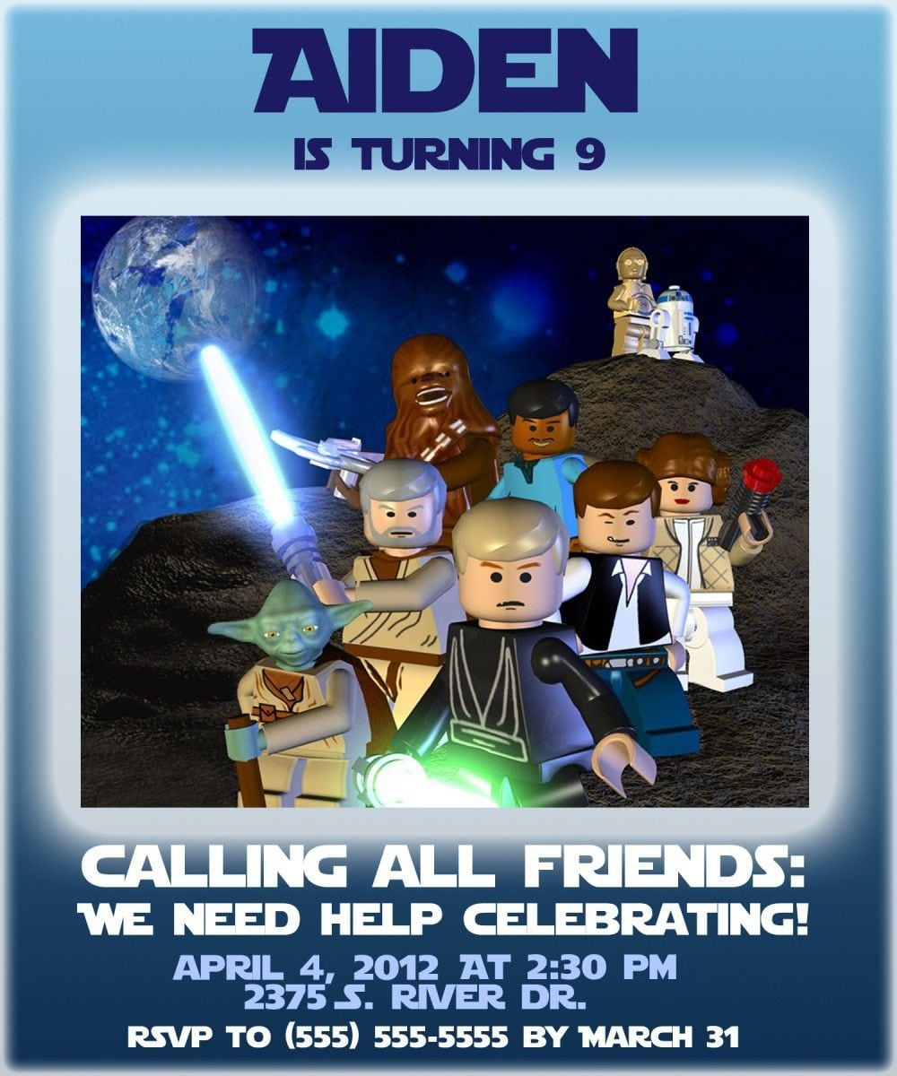Star Wars Lego Birthday Invitations Printable Free