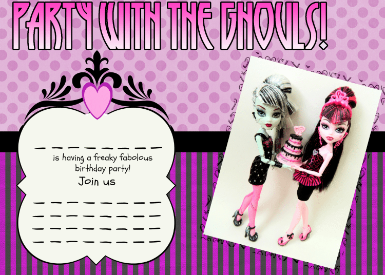 Superb Monster High Party Invitations Printable 8 About Affordable
