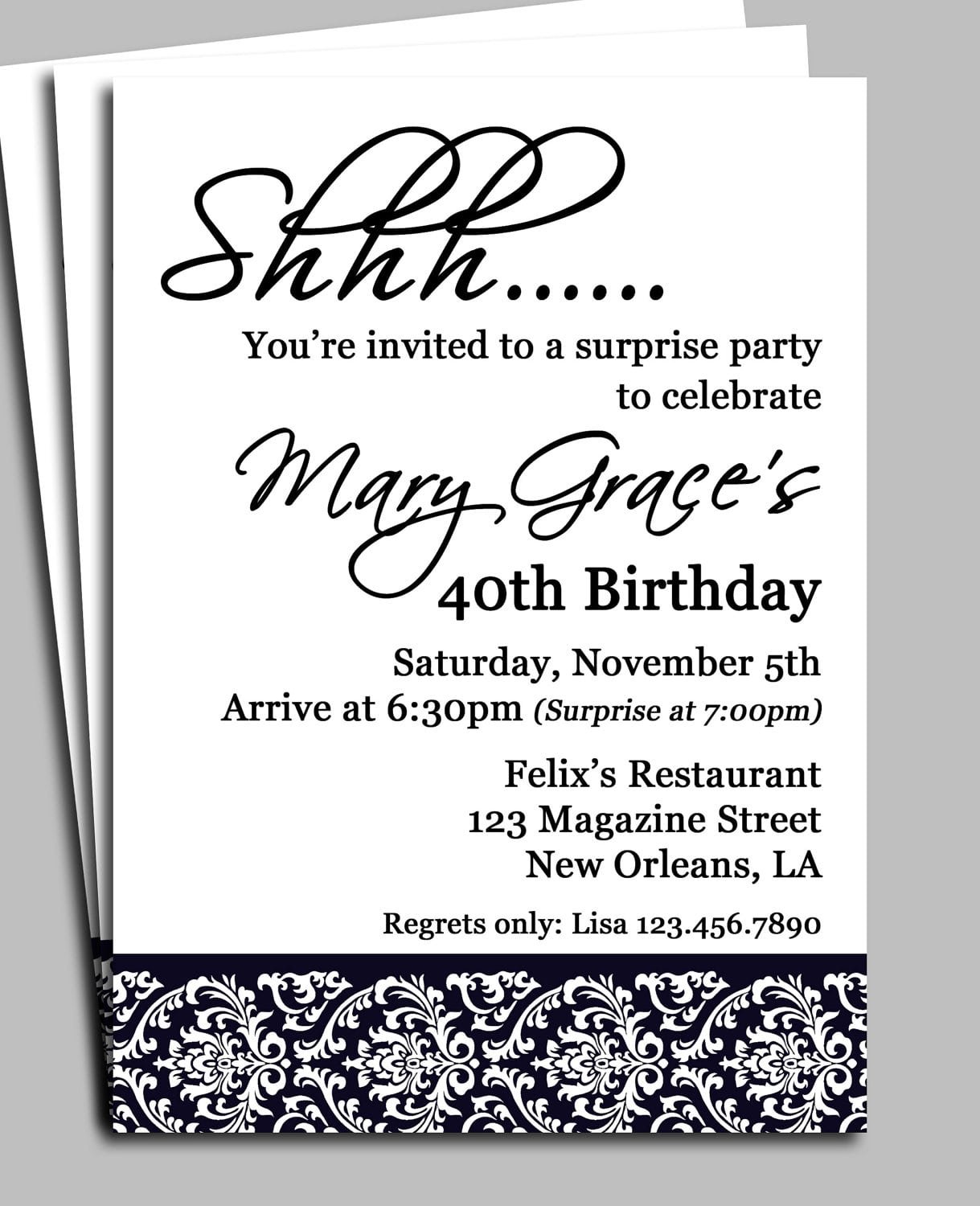Surprise Birthday Party Invitation Template