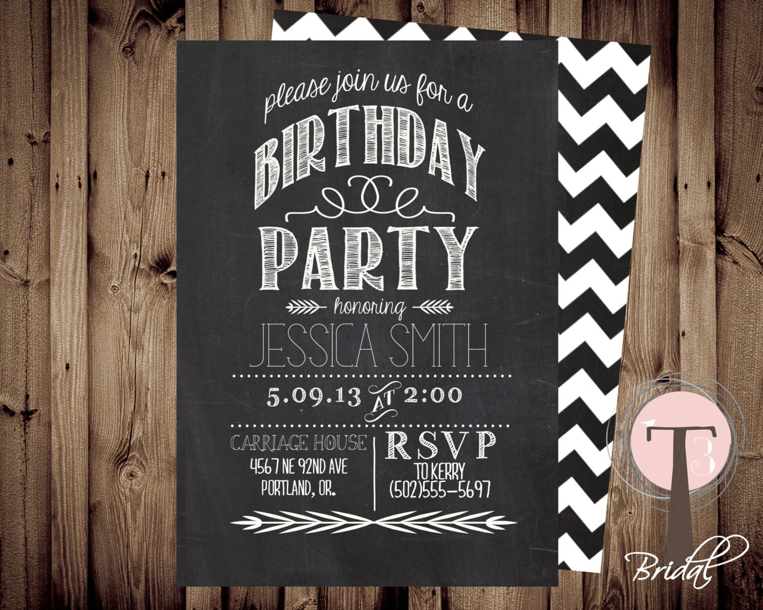 Tableau Anniversaire Invitation Invitation Par T3designsco Sur