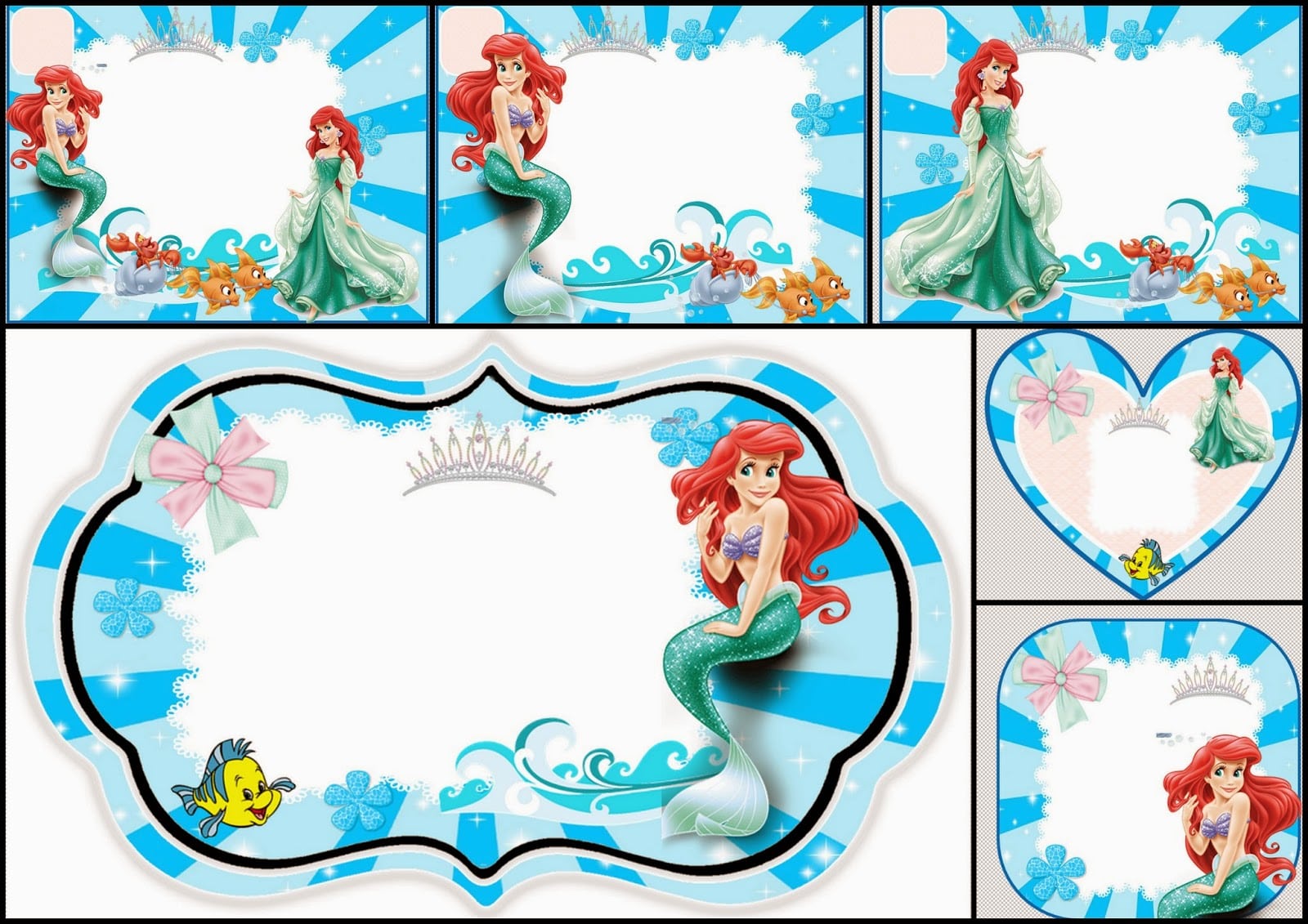 The Little Mermaid Free Printable Invitations, Cards Or Photo