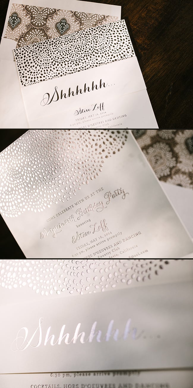 These Custom Surprise Birthday Party Invitations Were Letterpress