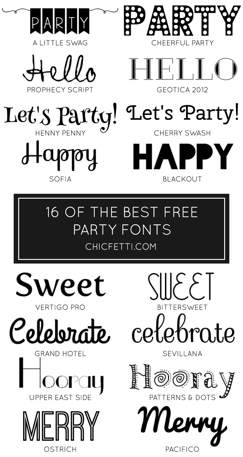 16 Free Party Fonts