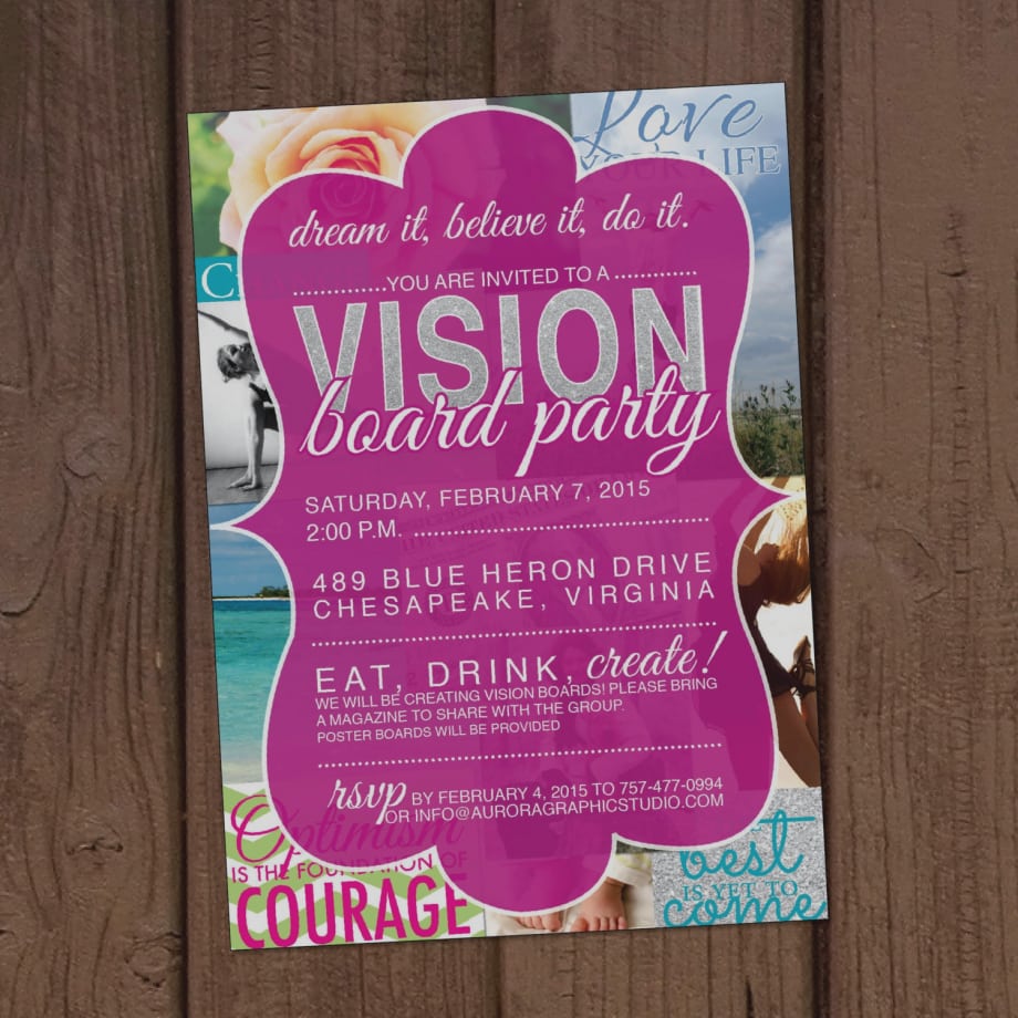33 Gallery Vision Board Party Invitation