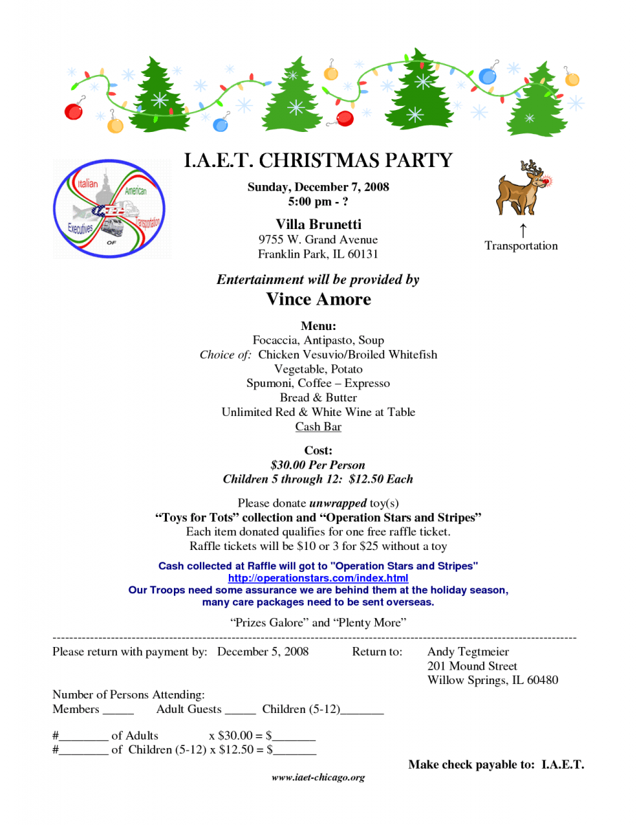 Company Christmas Party Invitation Letter Sample