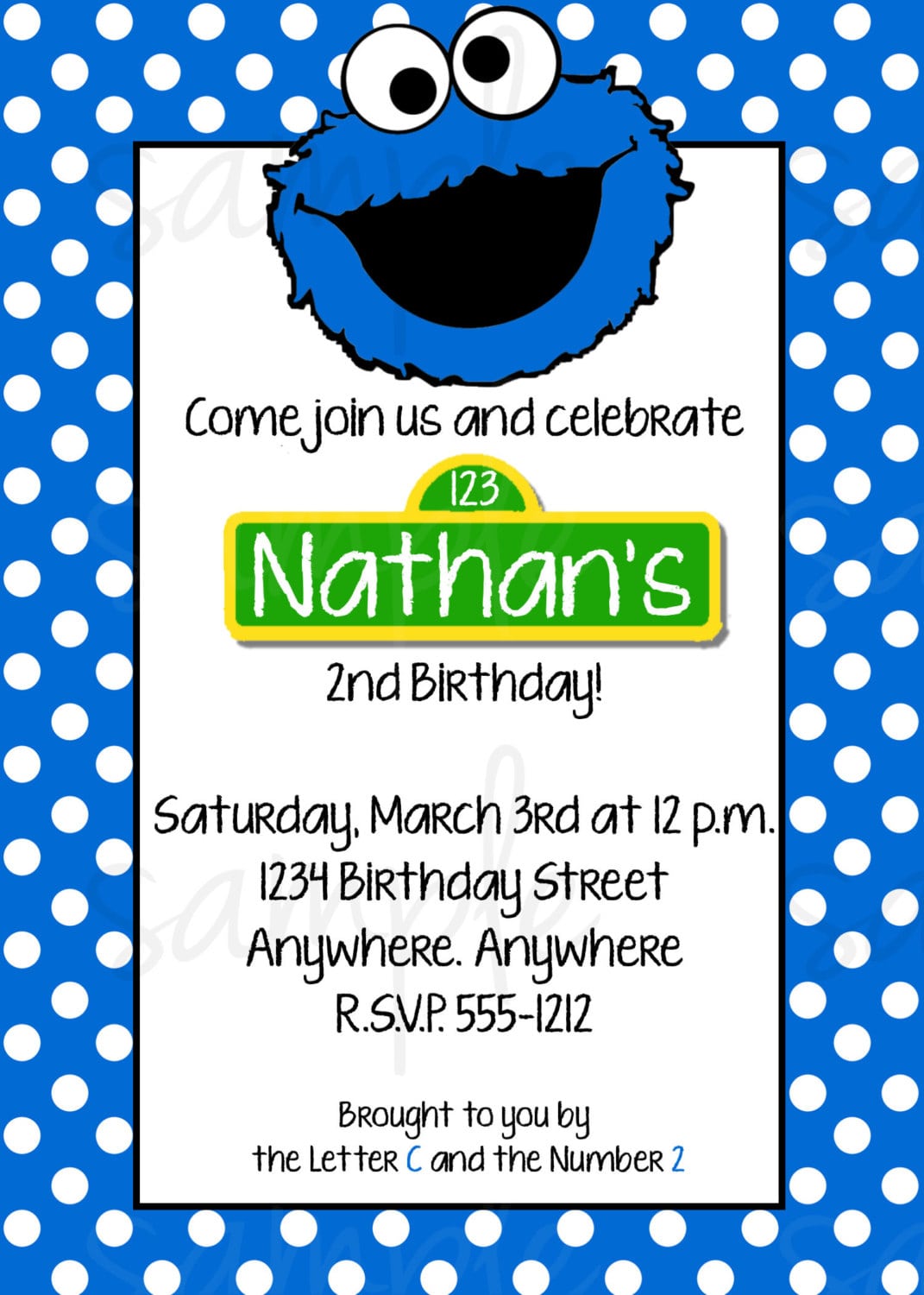 Cookie Monster Birthday Invitations Cookie Monster Birthday