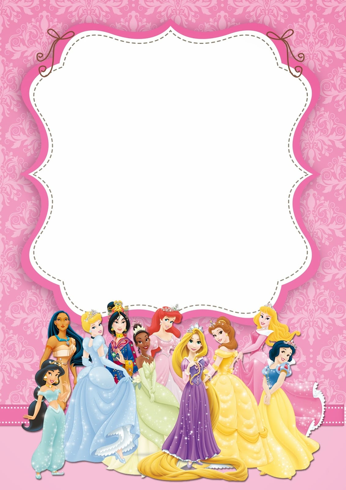 Disney Princess Party  Free Printable Party Invitations