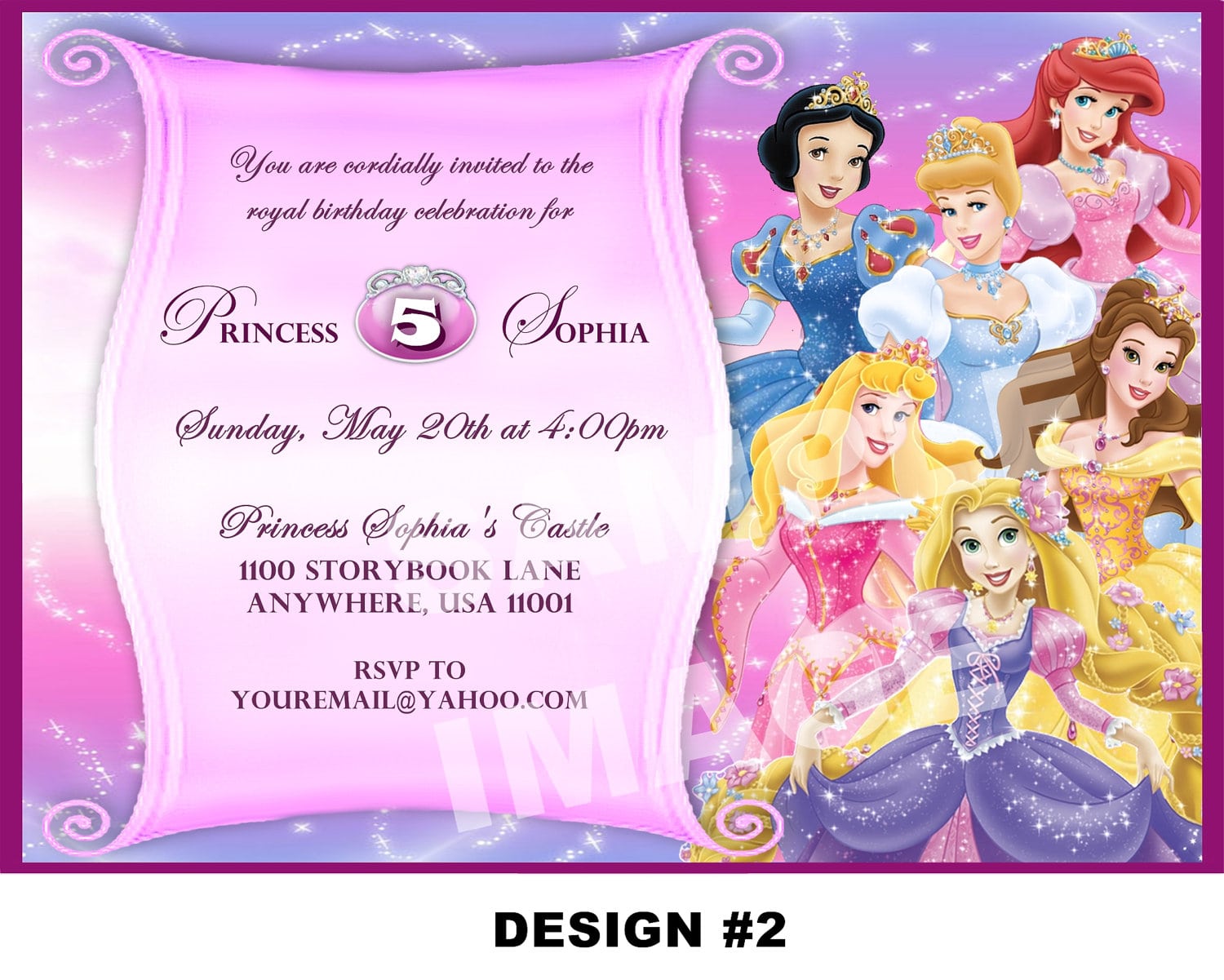 Disney Princess Party Invitations