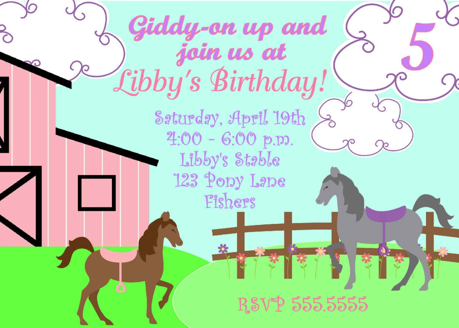 Free Printable Horse Party Invites