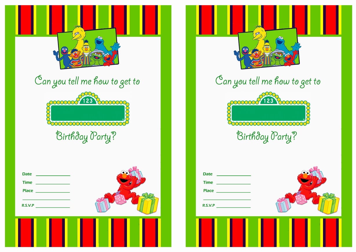 Free Printable Sesame Street Birthday Invitations